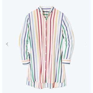 NWT Summersalt The Short Effortless Shirtdress rainbow stripe. Size XL.